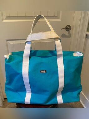 Michael Kors ‘Island’ Canvas Beach Tote with White Straps
